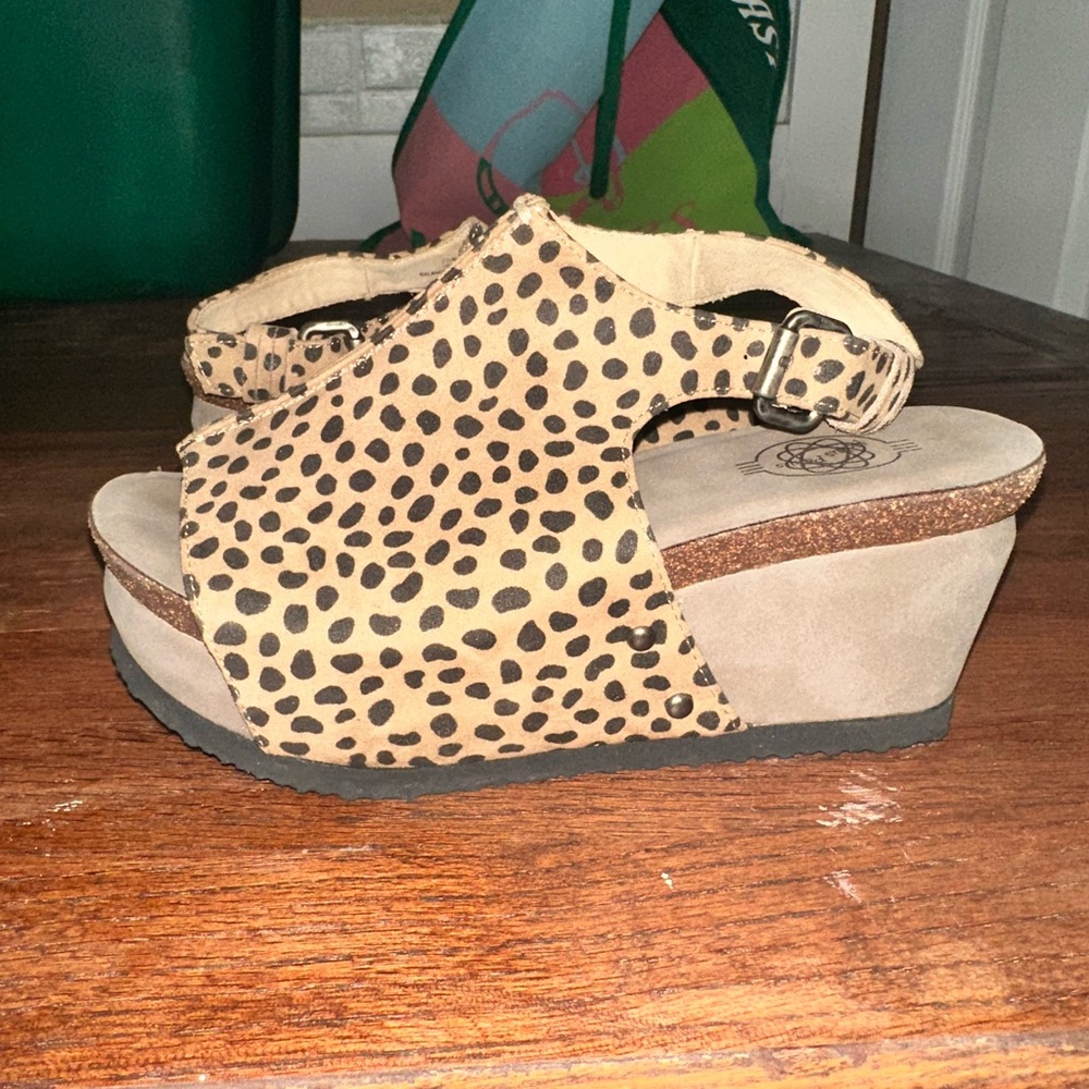 Leopard Print Wedge Sandals